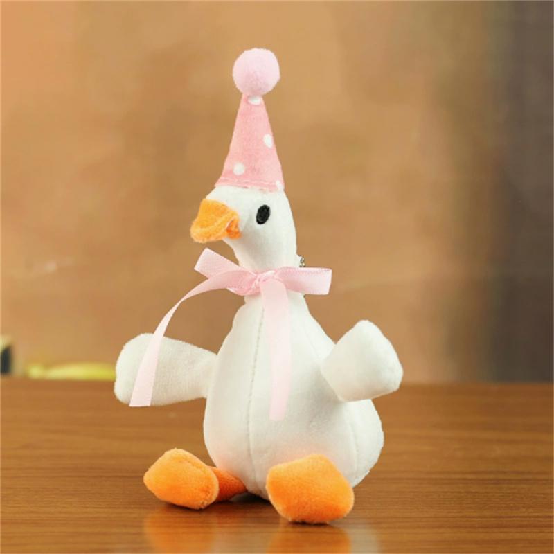 Ongeveer 20 cm Schattige Witte Gans Sleutelhanger Pluche Speelgoed Beeldje Grote Gans Tas Hangend Ornament Sleutelhanger Pop Stofpop 11cm-30cm