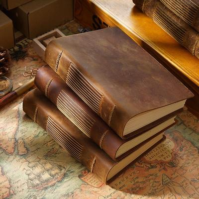 Handgemachtes Skizzenbuch aus echtem Leder: Retro Rindsleder Notizbuch & Tagebuch Geschenk