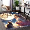 1pc Anime Cat and Moon Chair Mat: Cute Office Decor Rug, Non Slip Carpet Gift for Home & Office Use