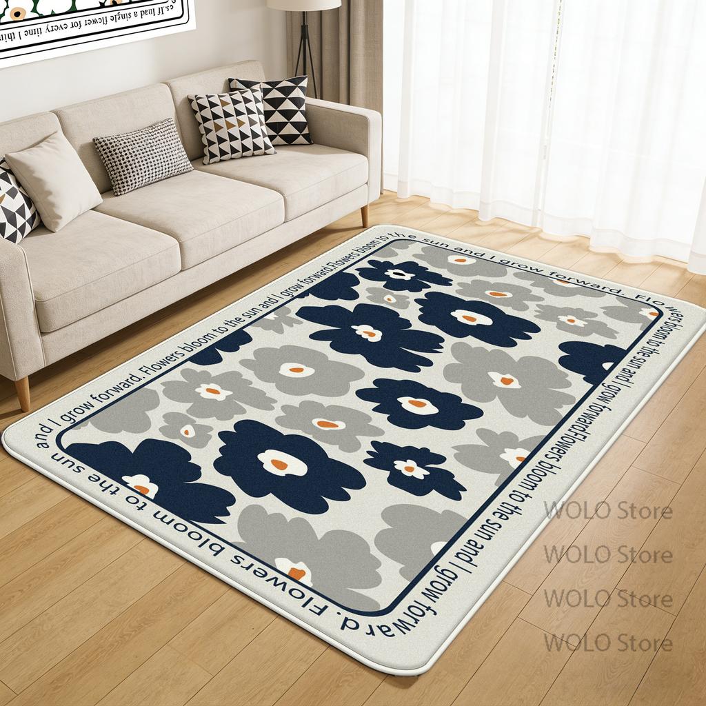 Flower Plant Printed Carpet simple style Living Room Bedroom Floor Mats cloakroom Non Slip customizable Soft Rug Easy cleaning