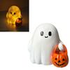 Halloween Glowing Ghost Decor LED Light Up Resin Figurine Battery Powered Tabletop Ornament For Home Party Decoration