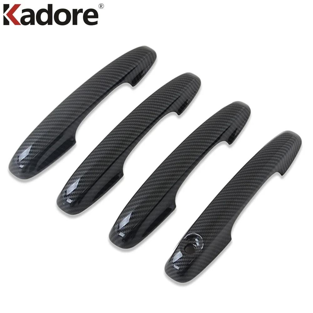 For Ford Focus      Carbon Fiber Car Door Handle Cover Trim Side Door Handles Bowl Cup Frame Accessories
