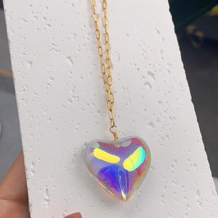 Heart Pendant Necklace Alloy Chain Necklace Neck Jewelry Pendant Choker Necklace