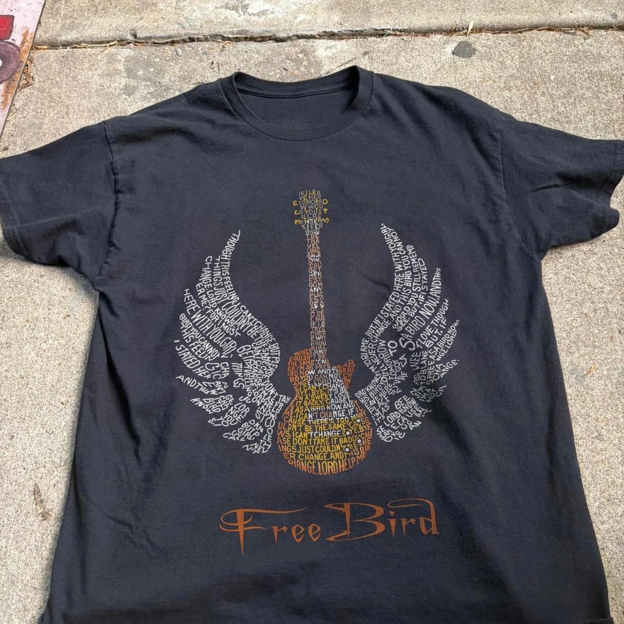 Lynyrd Skynyrd Free Bird Song Lyrics T-Shirt Unisex Black T-shirt Size S-5XL XXL