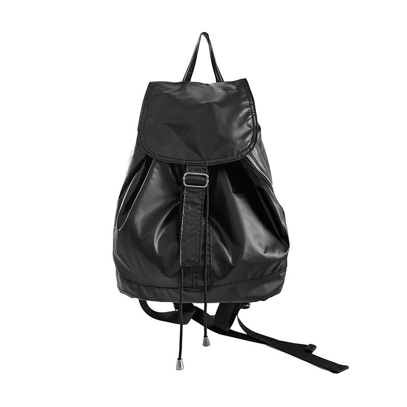 New Korean Version PU Soft Leather Backpack with Large Capacity and High-end Feel, Fashionable and Simple, Female College Student Drawstring Backpack