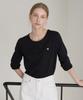 Our Hope Logo Silky Round Neck Sleeve T-Shirt - Black
