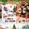 Xmas Tree Pendant Set Snowman Advent Calendar, 24Pcs Acrylic 2D Hanging Ornament Decorative Ornaments with Bouquet Flowers, Christmas Decor,
