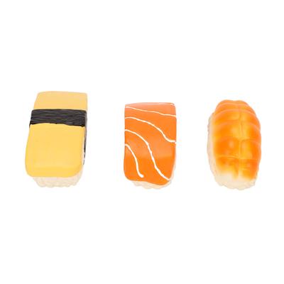 3 Stück Sushi Hundespielzeug Simulation Sushi-Form Weiche Latex Hund Quietschfutter Spielzeug für kleine und mittlere Hunde