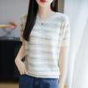 Women Knit T-shirt Summer Knitted Shirt Short Sleeve Tees O-neck Pullover Knit Tops Female