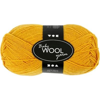 Creotime Baby Wool Yarn - 100% Merino Wool - 172 M - Dark Yellow