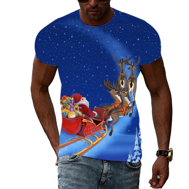 

New Christmas Tree 3D Print Casual Fashion Men s Hip-Hop Fun Short-Sleeve T-Shirt Summer Stylish Trendy Round-Neck Lightweight Top 4XL