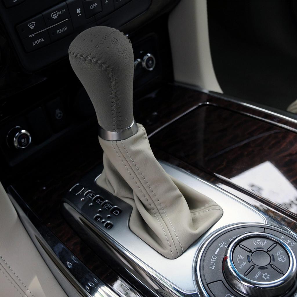 Transfer Case & Gear Shift Knobs in Black Leather for Nissan Patrol GU GQ