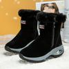 High-top Winter Boots Fur-Lined Snow Boots Air Cushion Sole Walking Shoes Women's Zipper Boots Anti-slip Cotton Shoes