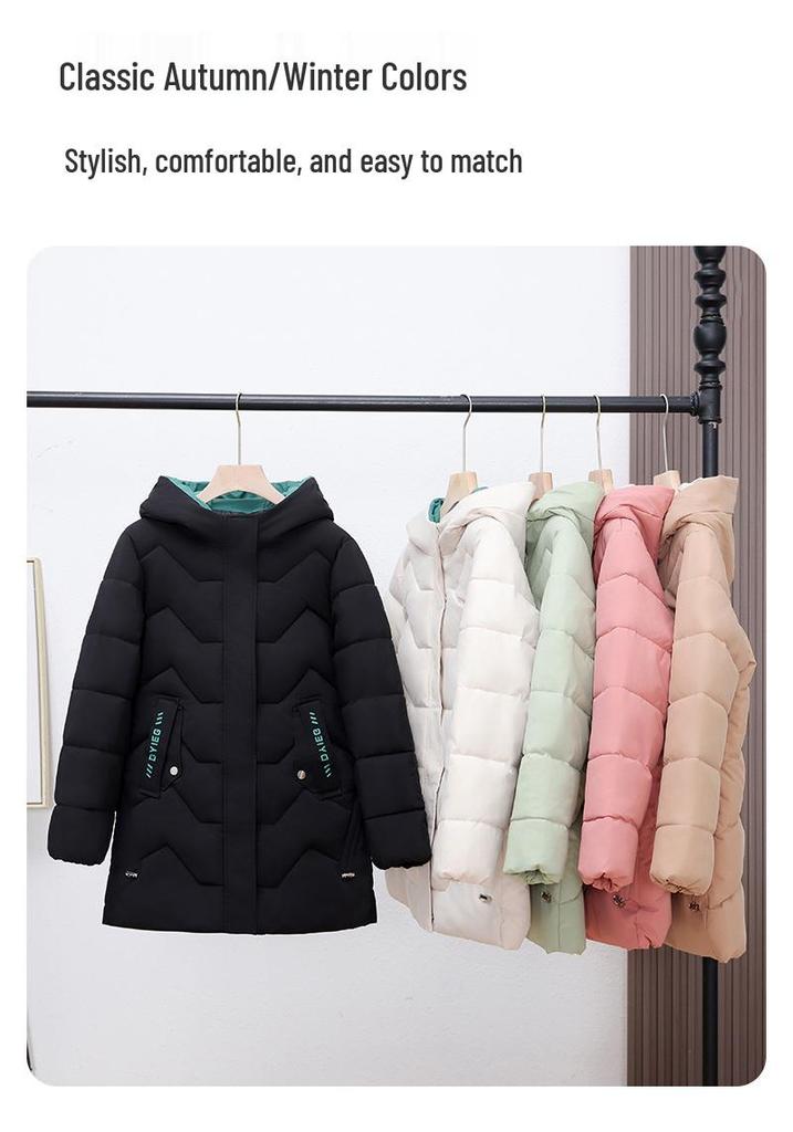 Women's Mid-Length Winter Slimming Down Jacket - Fashionable Thickened Cotton Coat
