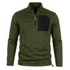 Men Casual Quarter Zip Fleece Sweatshirt Stand Collar Long Sleeve Pullover Outdoor Workout Daily Tops