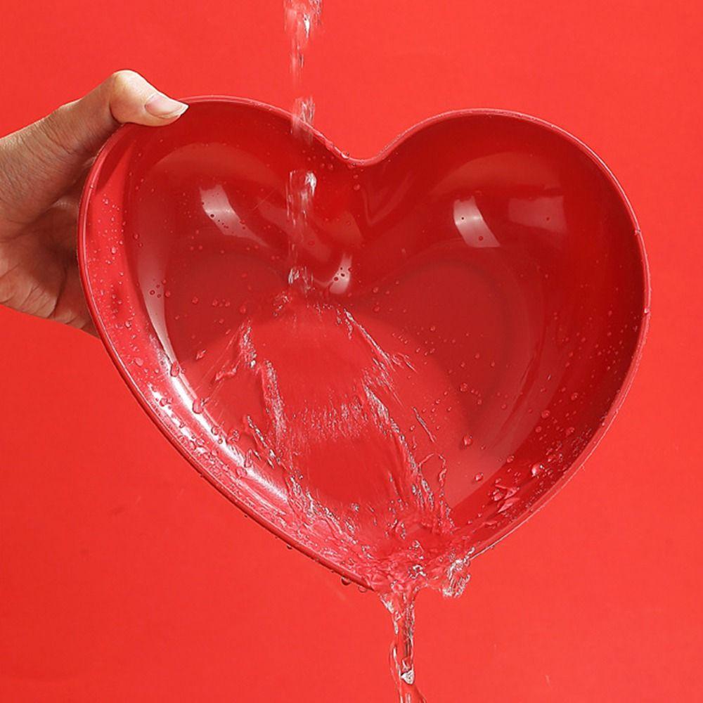 5/10Pcs Creative Love Fruit Plate Heart-shaped Nut Love Plate Red Love Plate  Home Party Use