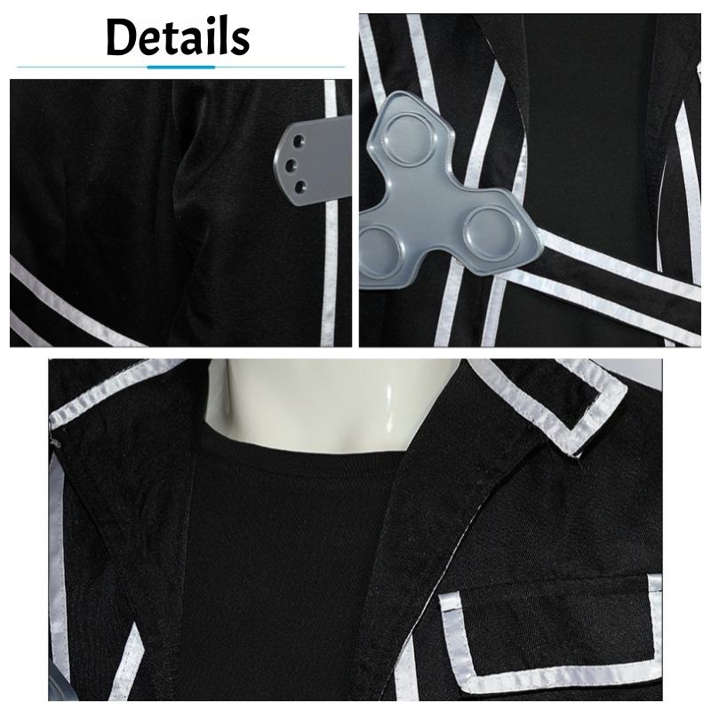 Anime Zwaard Cos Kirito Kazuto Kirigaya Cosplay Kostuum Art Online Jas Shirt Broek Hallowen Feest Outfit Voor Mannen