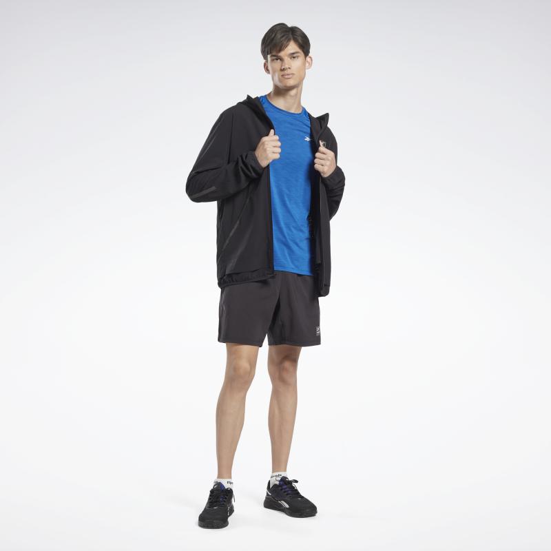 Reebok Solid Color Fitness Hooded Jacket Men jackets Black HR3567