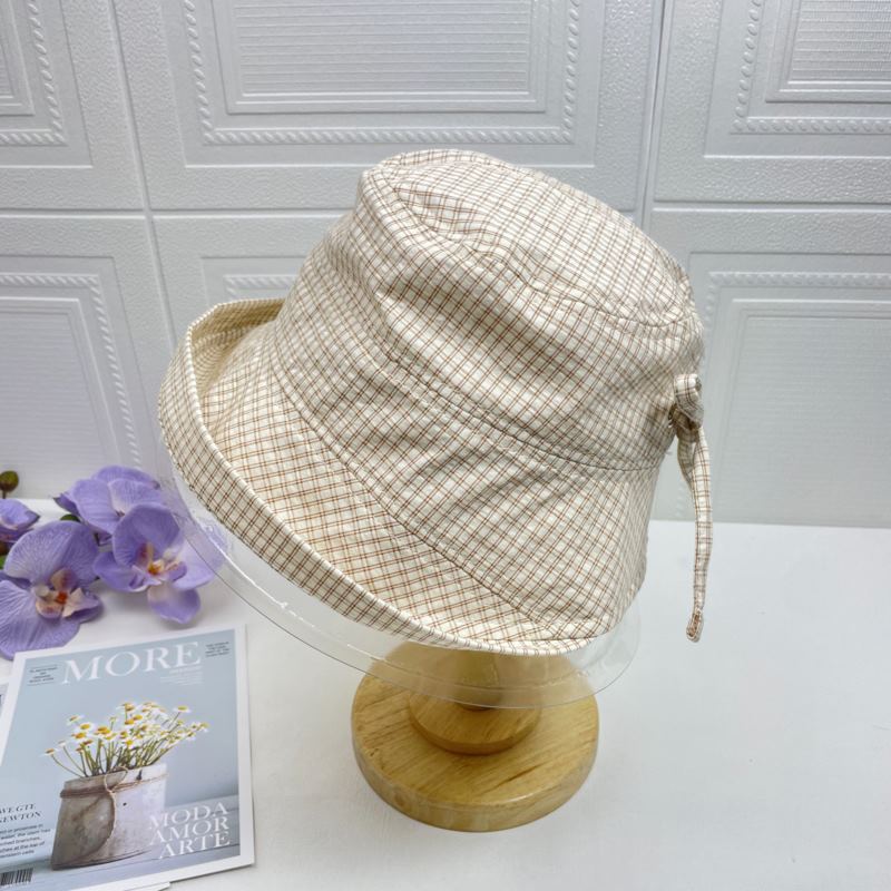 Plaid crimped bucket hat women's summer thin big SURE fresh sun hat versatile fashion show small face