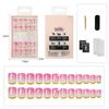 24 Finished Nail Pieces Wear Nail Pieces High-end Summer Fake Nails French Smudge Short Ladder Short Square