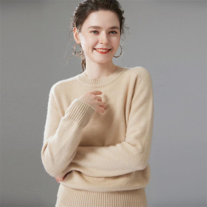 Fanzhen Women's Cashmere Blend Round Neck Sweater