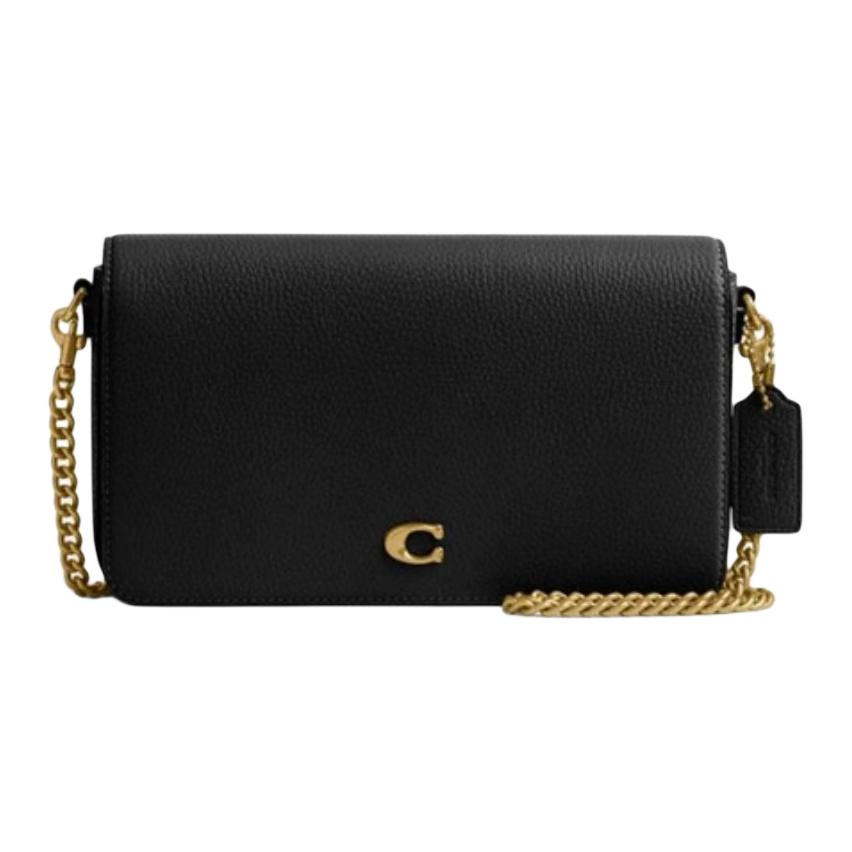 

Coach 21 Gold Logo Chain Shoulder Strap Leather Crossbody Bag Mini Women bags Black CAO01-B4BK Basic Set (Bag+Dust Bag)