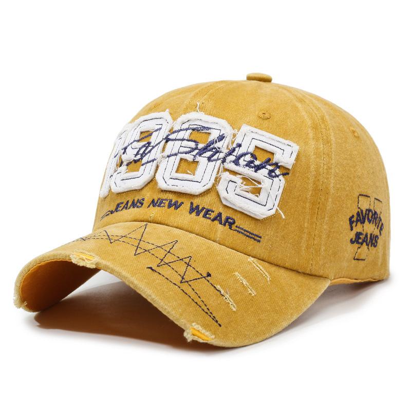 1985  Patch Soft Top Baseball Cap Classic Embroidery Pure Cotton Washed Versatile Dad Hat