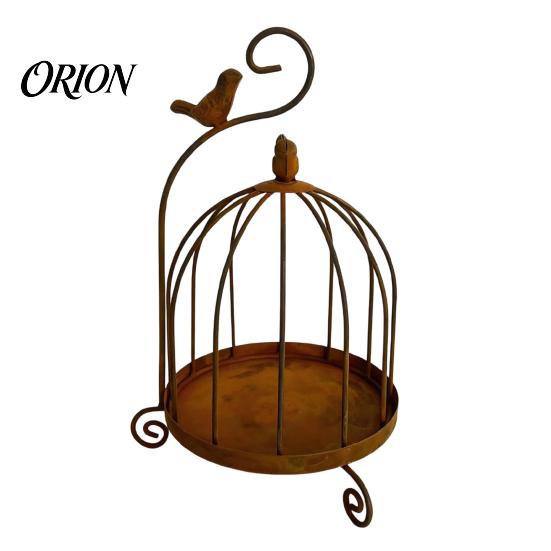 Artistic Candle Display Vintage Metal Birdcage Holder, Tealight Decorative Rustic Stand for Home Decor Dining Table Living Room Coffee Centerpiece