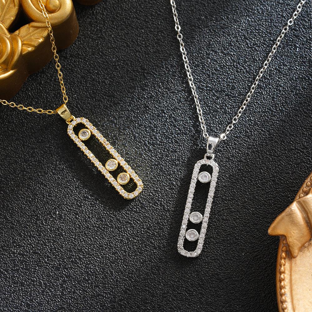 European-American Style Movable Necklace: Titanium Steel Paperclip Light Luxury Geometric Design