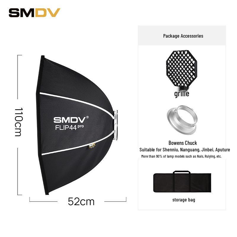 SMDV Flip36/44 Pro Восьмигранный быстросъемный студийный софтбокс с сотами