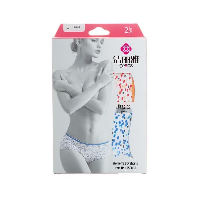 Jieliya Women s Stretch Cotton Mid-Waist Boxer Briefs (2-Pack) XL