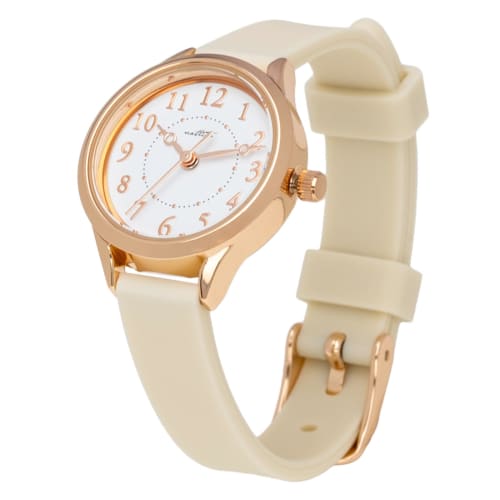 Fieldwork Women's Analog Watch with Silicone Band, Easy To Read, Ivory and Kelpie, YM094-1, White