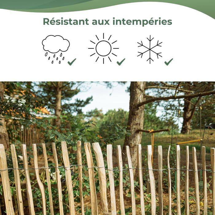 Clôture De Jardin - CREATIVE HOME - Bois De Noisetier - Hauteur 50 Cm - Longueur 5 M - Espacement 7-9 Cm