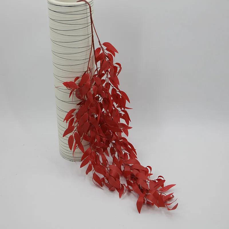 5Pc Artificial Willow Leaf Plant Rattan Wall Hanging Decoration Wedding Ceiling Background Fake Plants Vine Home Christmas Decor