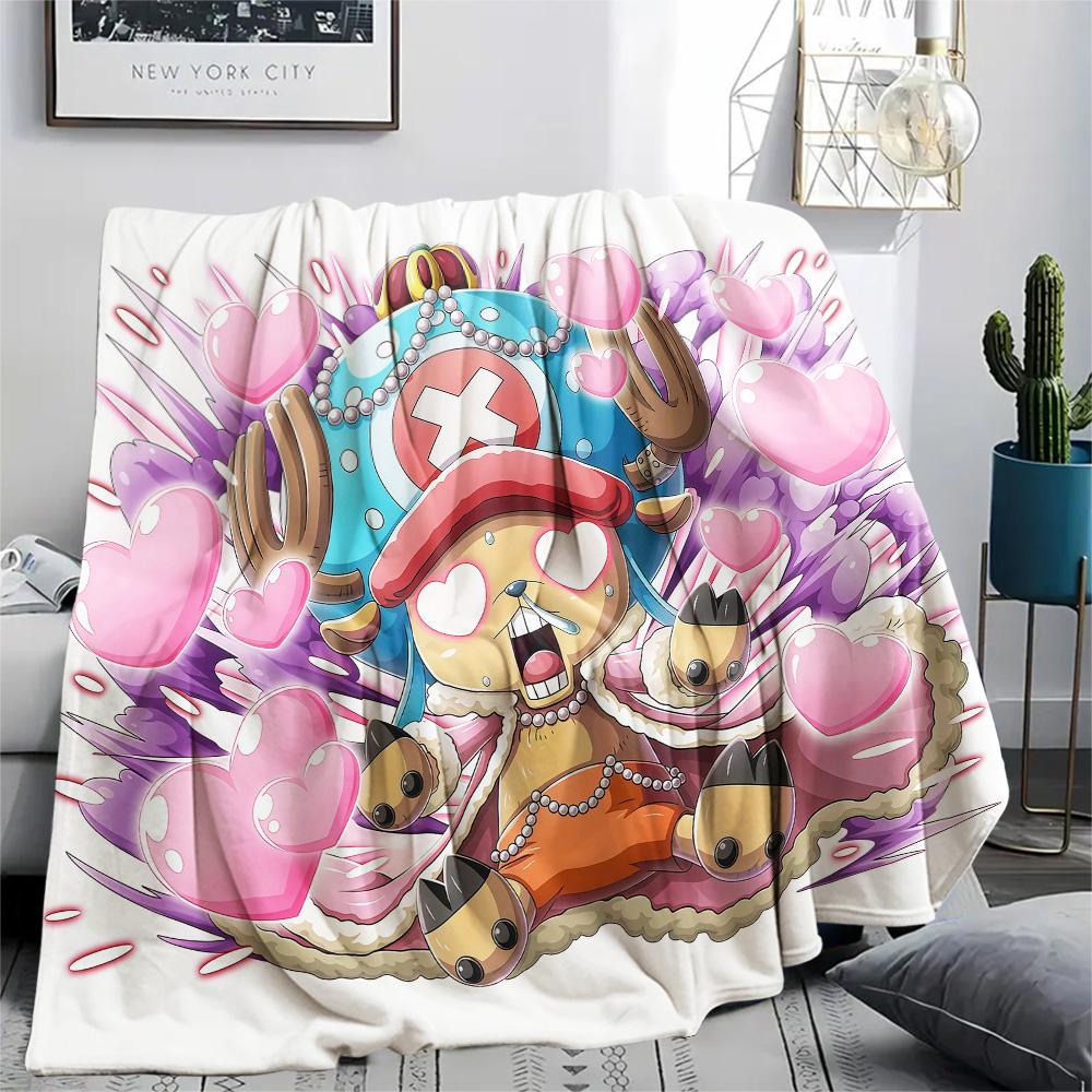 1 Stück One Piece Tony Tony Chopper Gemusterte Flanelldecke Geeignet für Alle Jahreszeiten Für Heimdekoration Wärme Und Komfort Geschenke Feiertagsgeschenk