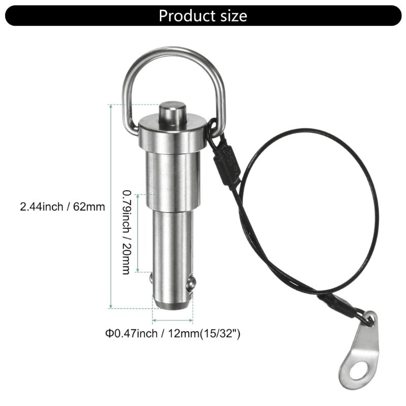 Sturdy Stainless Steel Quick Releases Locking Pin with Button Mechanism and Cord for Aviation Gym And Machinery