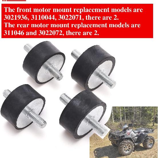 Engine Isolator Mount , for Polaris Sportsman 335 400 450 500 700 800 Rubber Motor mounts Kit Including Front mounts and Rear mounts(4pcs )