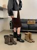Autumn and winter new stacking boots retro one-pedal inner height increase short tube thin boots children