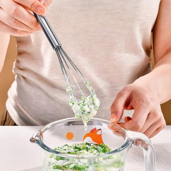 Mini Manual Whisk Stainless Steel Hand Mixer Coffee Blending Whisk Compact Kitchen Tool for Mixing Sauces Beating Eggs Whisking Batters Cocktails