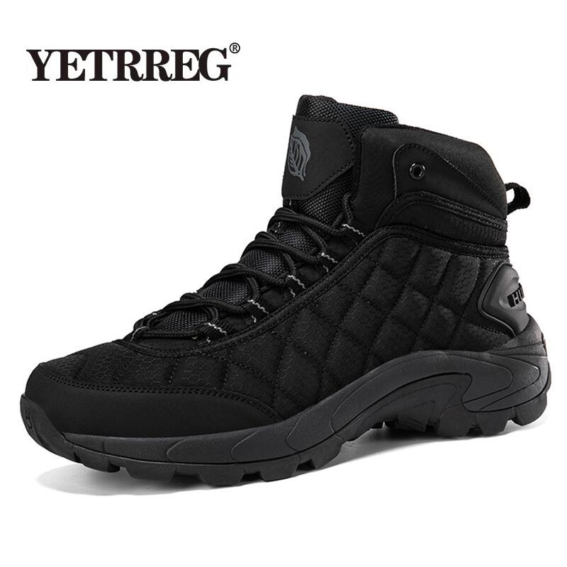 Winter Anti-Rutsch Herrenstiefel Outdoor Leder Wanderstiefel Atmungsaktive Herren Wüstenstiefel Bequeme Stiefeletten Herren Arbeitsschuhe