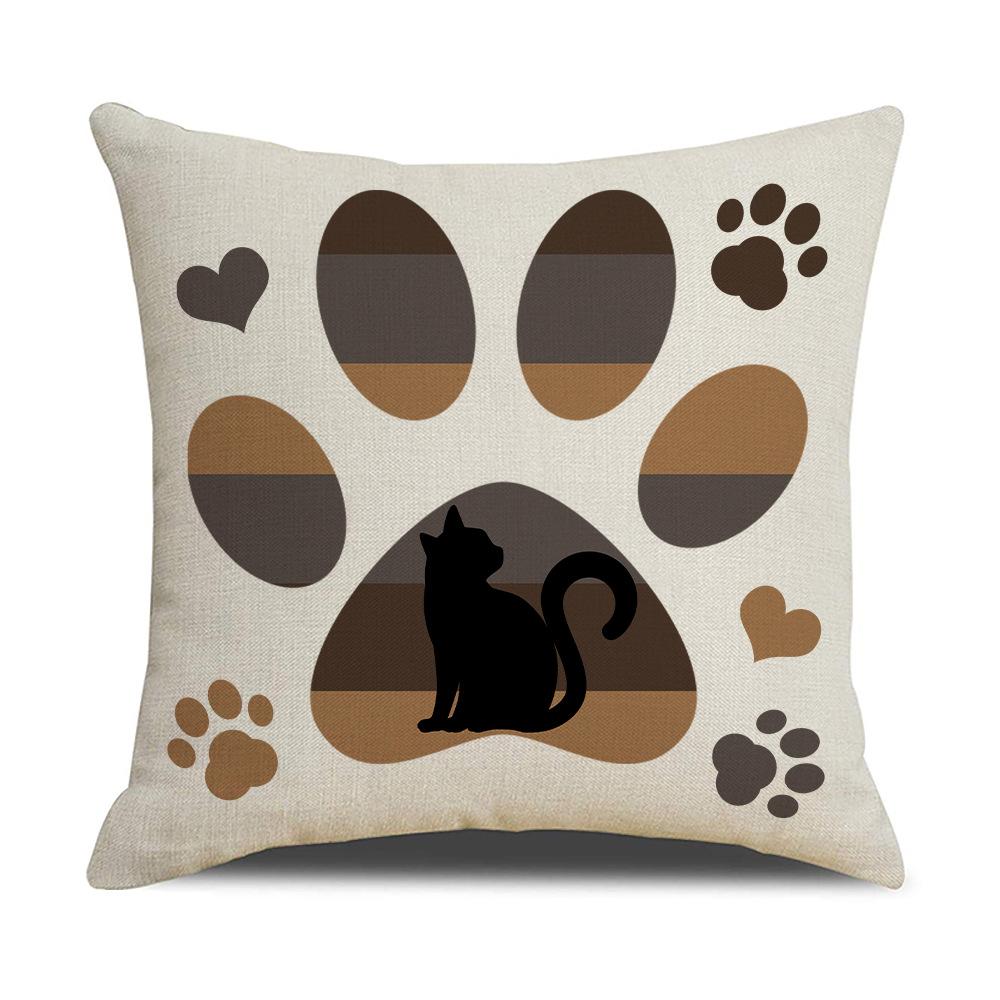 Cute Cats And Dogs Linen Pillow Cover Cartoon Printed Home Ornament Pillow Cushion Cover Outdoor Pillow Cover Premium 45 45Cm excluding pillow core 990₽
