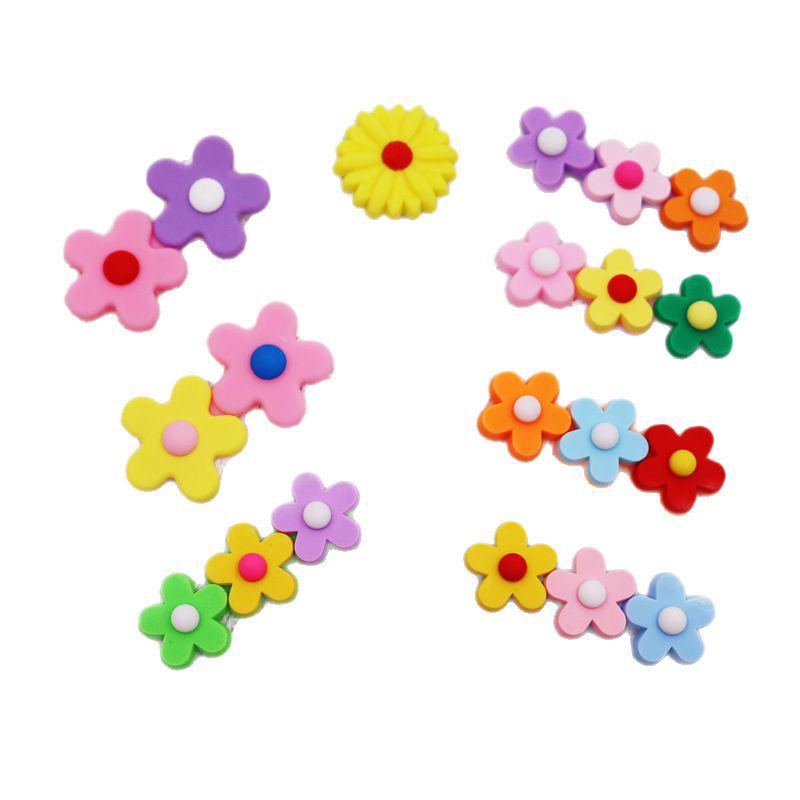 DIY PVC Flower Hair Clip Kit: Colorful Three & Five-Petal Design