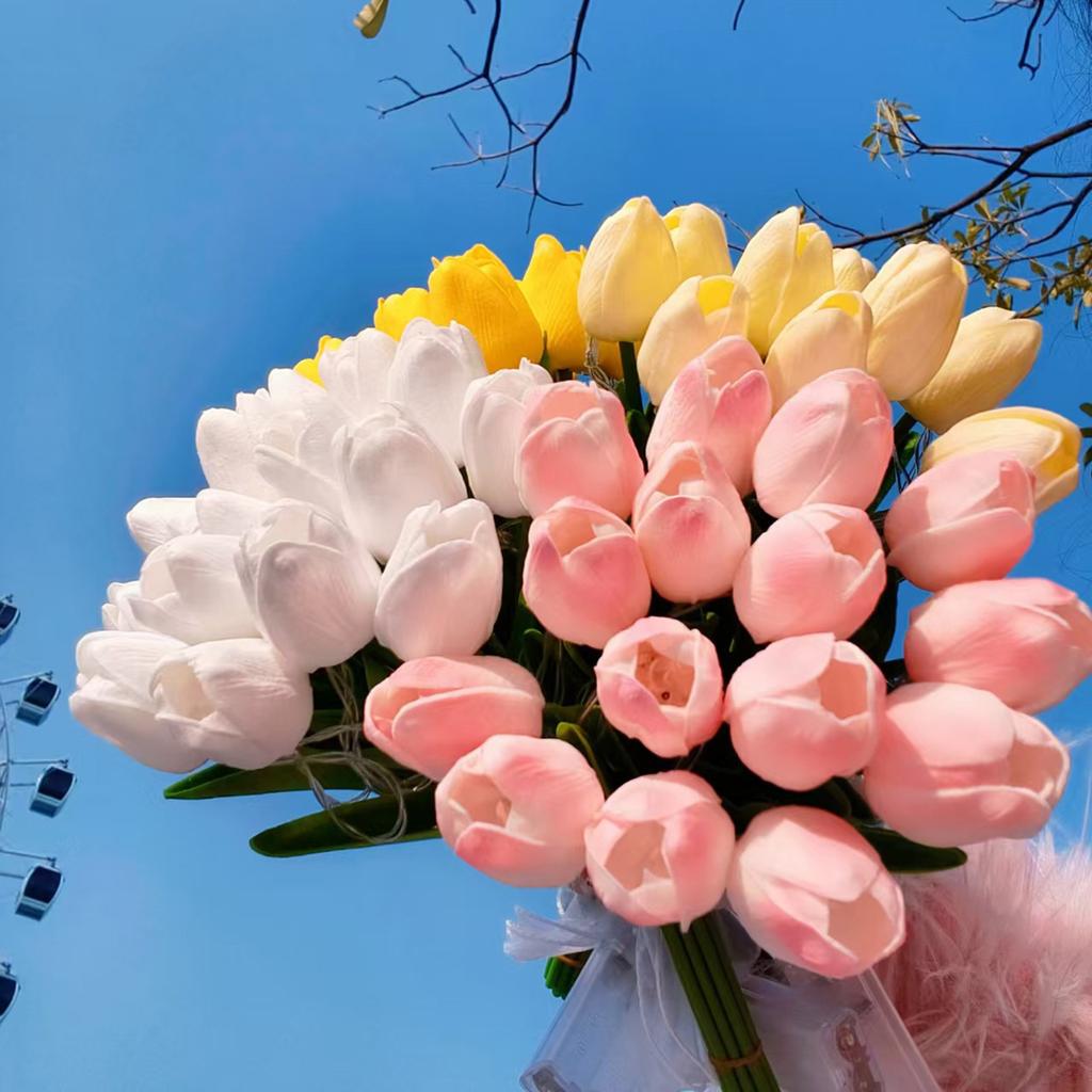 15Pcs LED Adjustable Tulip Lamp Night Simulation Flower Atmosphere Desk Light Room Table Decoration Lamp Gift for Girl friend