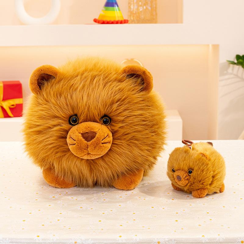 Cute round little lion doll pendant plush toy lion head doll girl bag keychain pendant