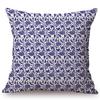 Traditional Delft Navy Blue Toile Floral Pattern Elegant Royal Luxury Home Decoration Cotton Linen Sofa Pillowcase Cushion Cover