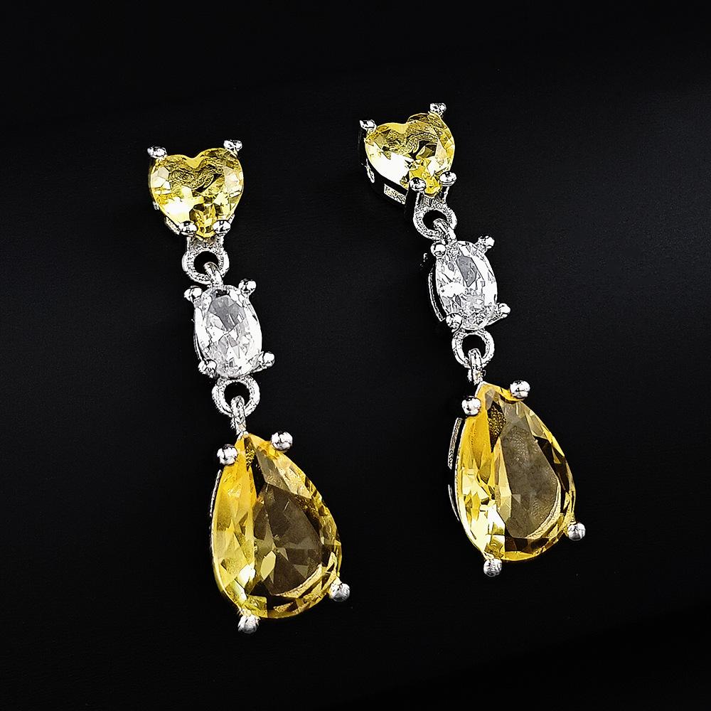 Exquisite Pink Zircon Waterdrop Earrings for Women - Early Spring Collection