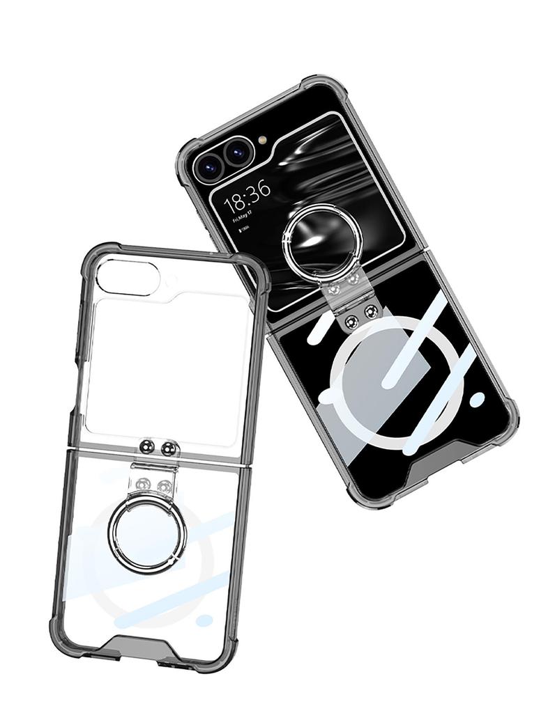 Samsung Flip6 Foldable Phone Case: Anti-collision Protective Cover with Airbag, Finger Ring, and Wireless Charging Compatibility