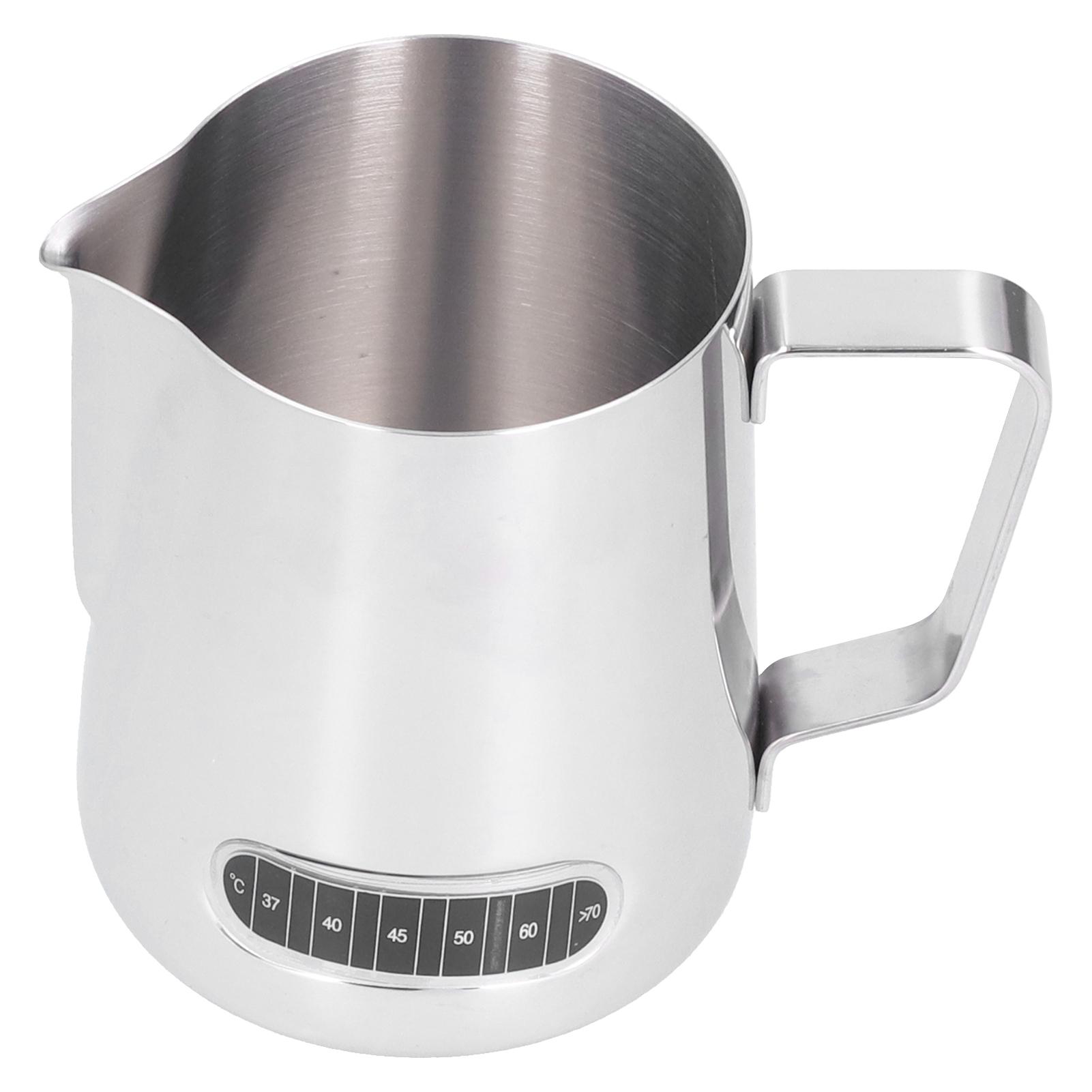 

600ml Stainless Steel Frothing Cup Milk Coffee Frothing Pitcher with Thermometer Sticker