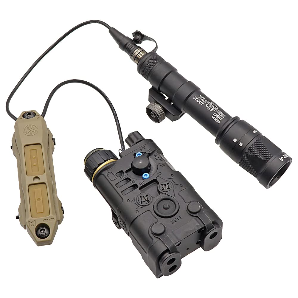 SOMOGEAR TAPS Dual Switch Replica with SUREFIRE and PEQ Plugs, 20mm Rail & M-LOK Mountable, Remote Switch (DE Dark Earth)