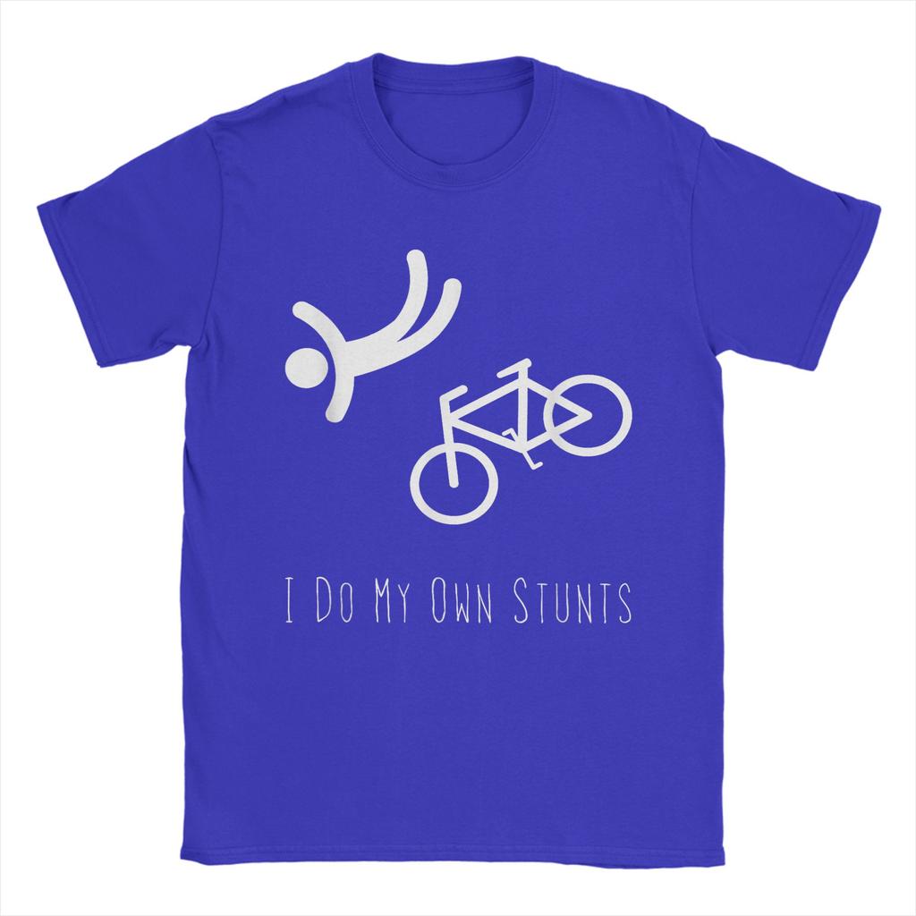 Bike Lover  I Do My Own Stunts Cycling Gift T Shirts Men Cotton Funny T-Shirts Crew Neck  Tee Shirt Short Sleeve Clothing